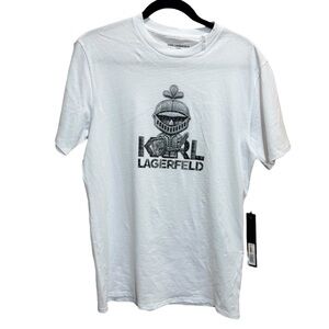 Karl Lagerfeld Paris Armor Karl Graphic Tee White Size Small NWT